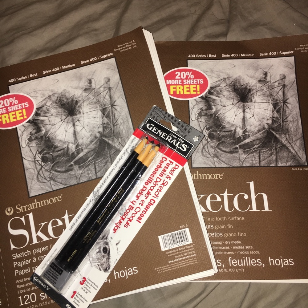 TWIN professional sketch notebooks + charcoal pens